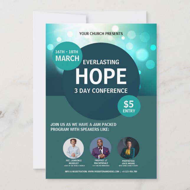 Church Conference event Customizable Flyer Design  Invitation (Front)