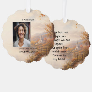 Church Country Autumn, Memorial Prayer Keepsake Ornament Card