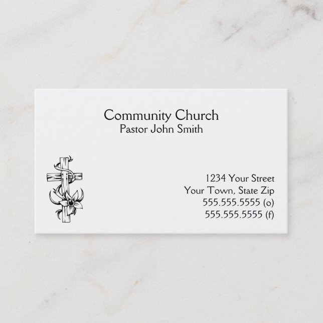 Church Cross Business Cards (Front)