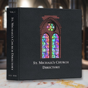 Church Directory Stained Glass Window Black Binder