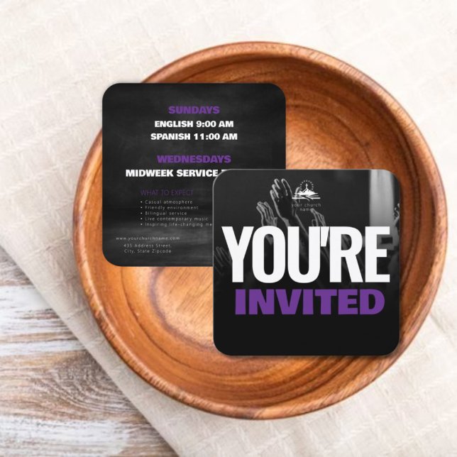 Church Event Invitation Calling Card Template (Church Event Invitation Calling Card Template)
