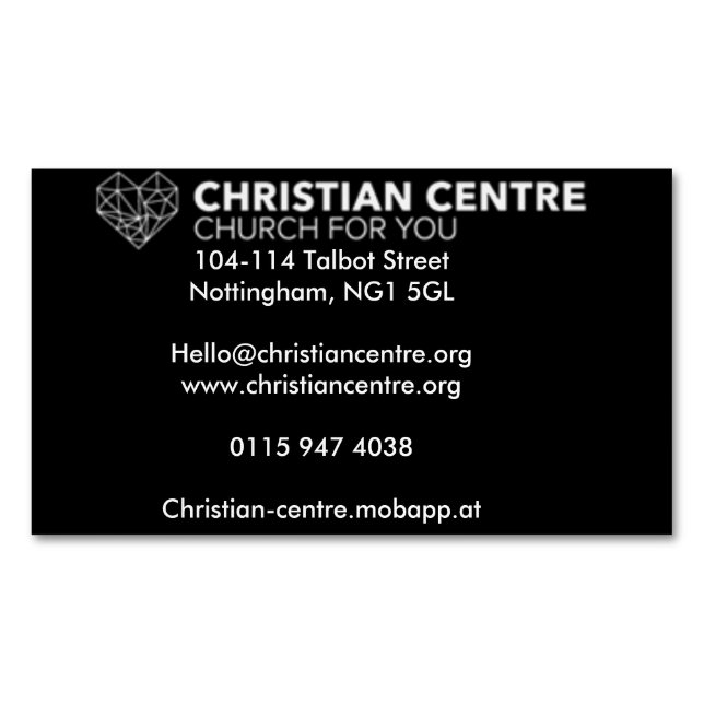 Church for You Magnetic Business Card (Front)
