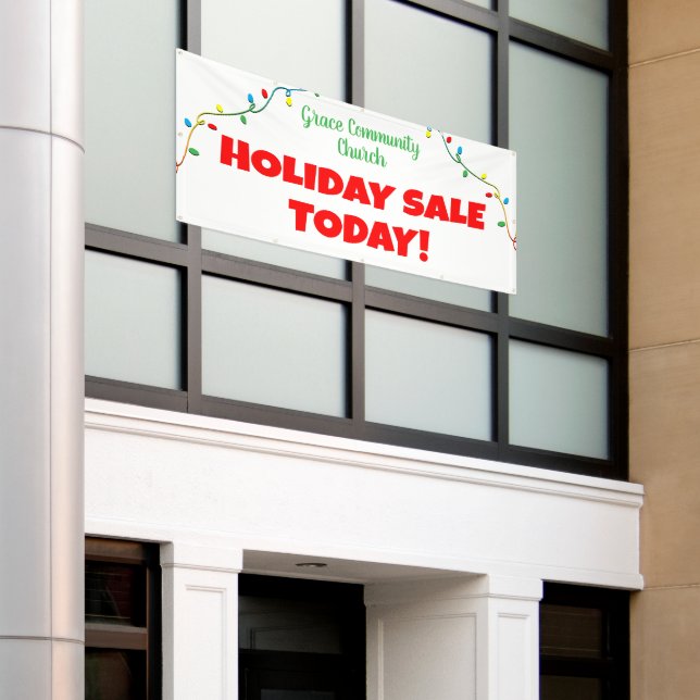 Church Holiday Sale! Personalized Christmas Banner (Outside Building)