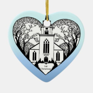 Church in a Heart - Customizable Ornament