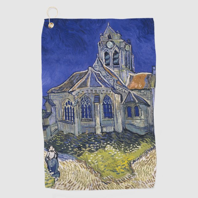 Church in Auvers by Van Gogh Painting Art  Golf Towel (Front)