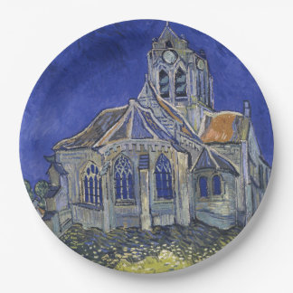 Church in Auvers-sur-Oise by Vincent Van Gogh Paper Plate