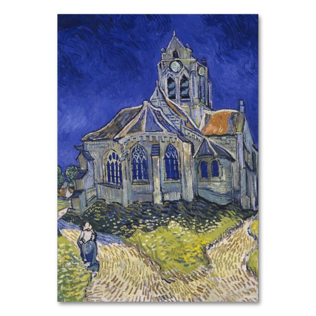Church in Auvers-sur-Oise by Vincent Van Gogh Table Number (Front)