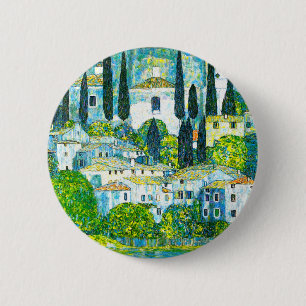 Church in Cassone Gustav Klimt 2 Inch Round Button