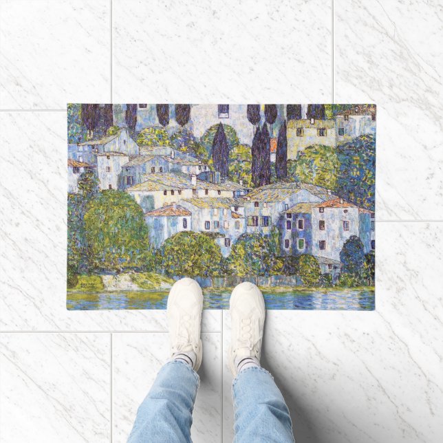 Church in Cassone, Gustav Klimt Doormat (Indoor)