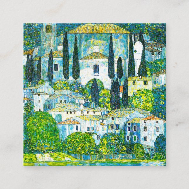 Church in Cassone Gustav Klimt Enclosure Card (Front)