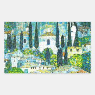 Church in Cassone Gustav Klimt Sticker