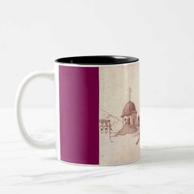 Church in Eastern Europe Art Two-Tone Coffee Mug (Left)