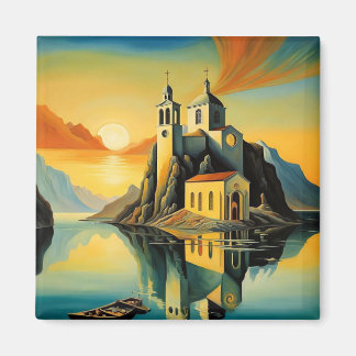 Church in fjord 8 magnet