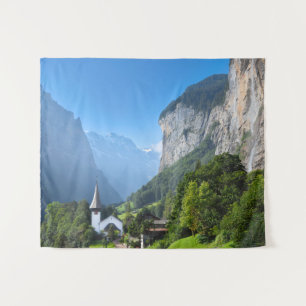 Church in Lauterbrunnen valley, Switzerland Tapestry