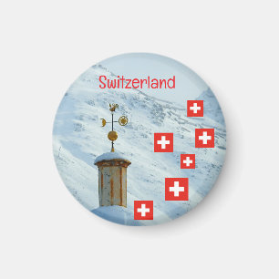 Church in the Switzerland mountains Magnet