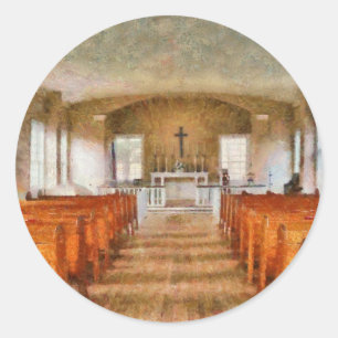 Church - Inside a church Classic Round Sticker