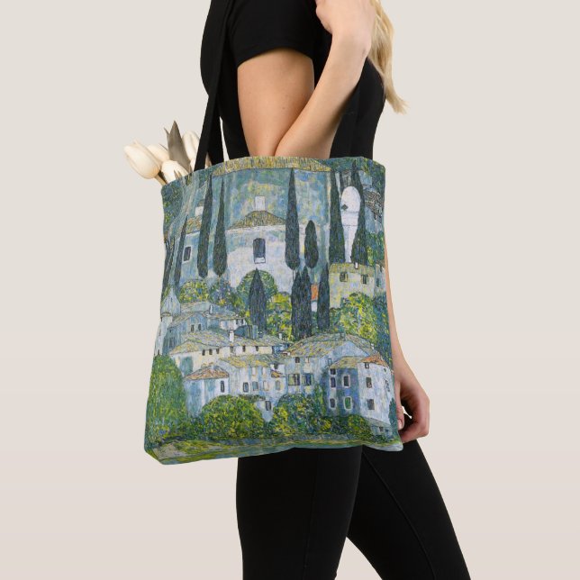 Church (Kirche) in Cassone by Gustav Klimt Tote Bag (Close Up)