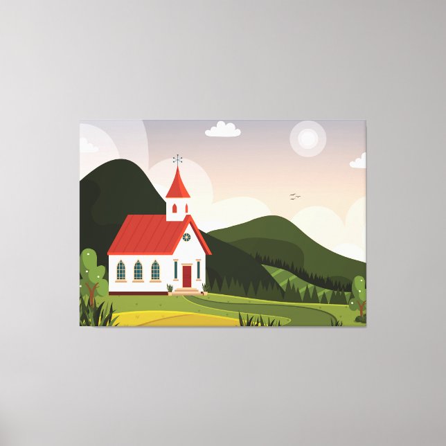 Church landscape canvas print (Front)