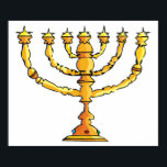 Church Menorah Poster<br><div class="desc">A church menorah in gold with lots of candles. This design looks really effective on this Poster</div>