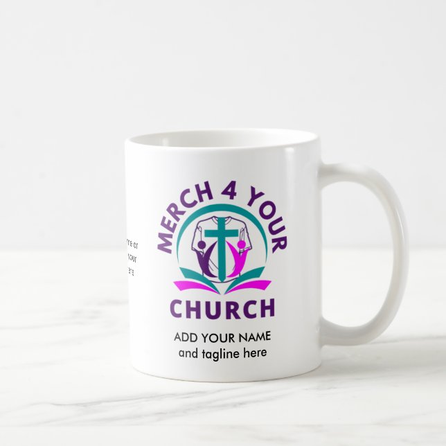 CHURCH MERCHANDISE Personalized Add Your Logo Coffee Mug (Right)