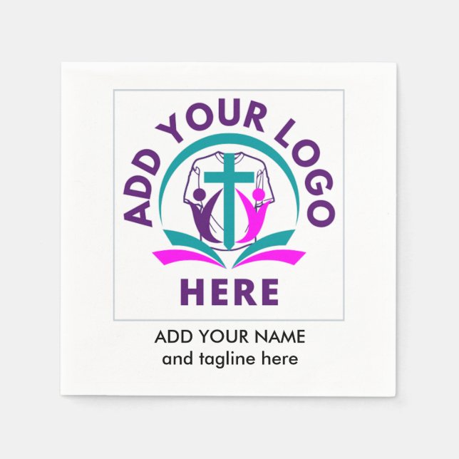 CHURCH MERCHANDISE Personalized Add Your Logo Napkin (Front)