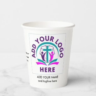 CHURCH MERCHANDISE Personalized Add Your Logo Paper Cups