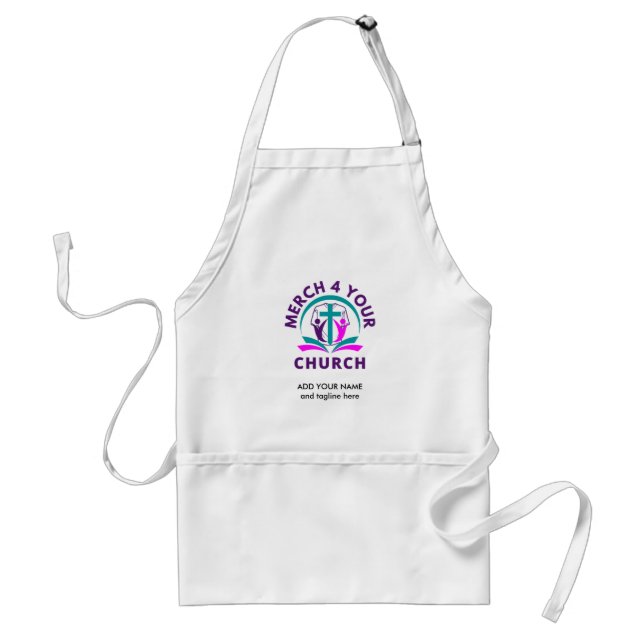 CHURCH MERCHANDISE Personalized Add Your Logo Standard Apron (Front)