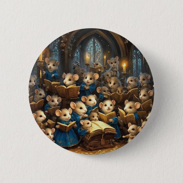 Church Mouse Choir  2 Inch Round Button (Front)
