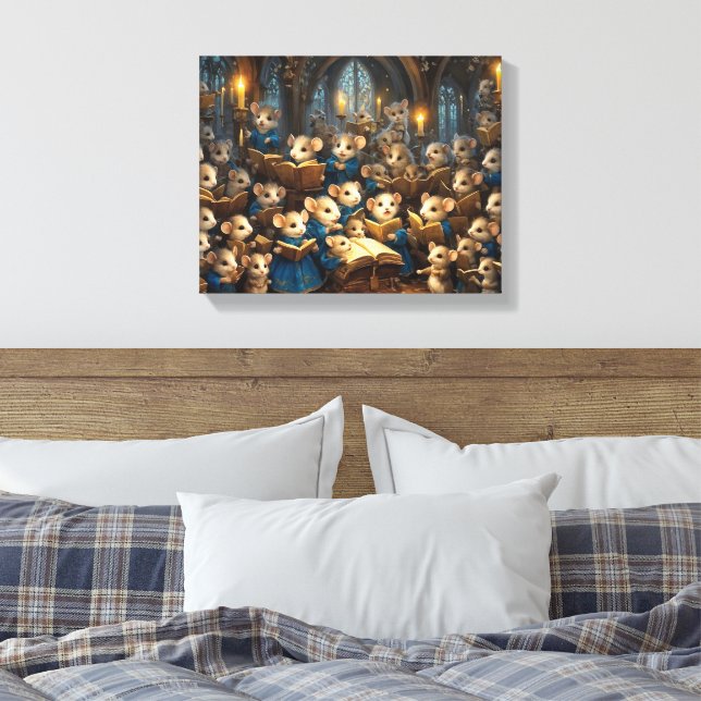 Church Mouse Choir  Canvas Print (Insitu(Bedroom))