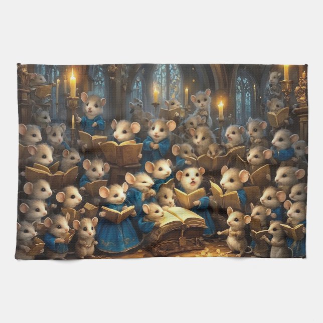 Church Mouse Choir  Kitchen Towel (Horizontal)