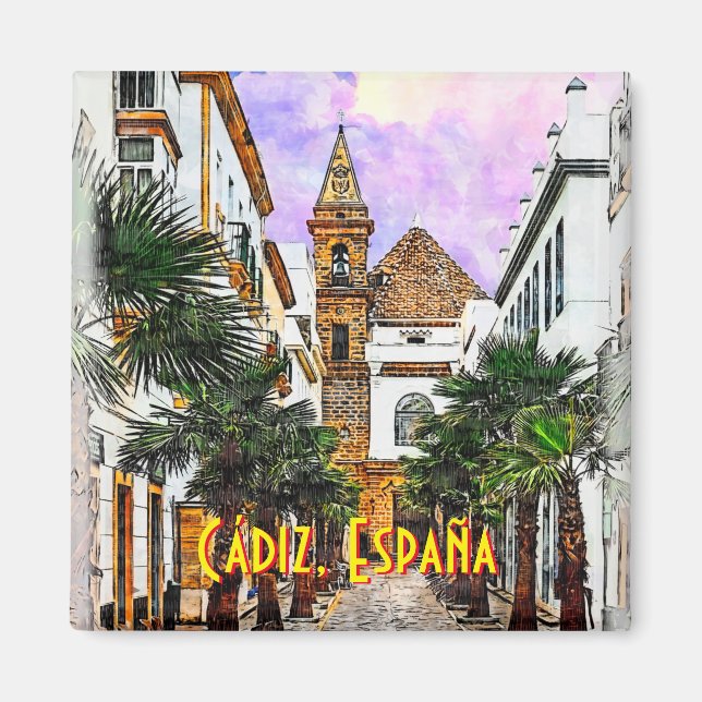 Church Nuestra Senora de la Palma. Cadiz, Spain. Magnet (Front)