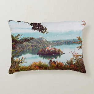 Church of Assumption in Lake Bled Slovenia in the Accent Pillow