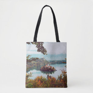 Church of Assumption in Lake Bled Slovenia in the  Tote Bag
