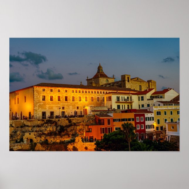 Church of Carmen at dusk - Mahon, Menorca Poster (Front)
