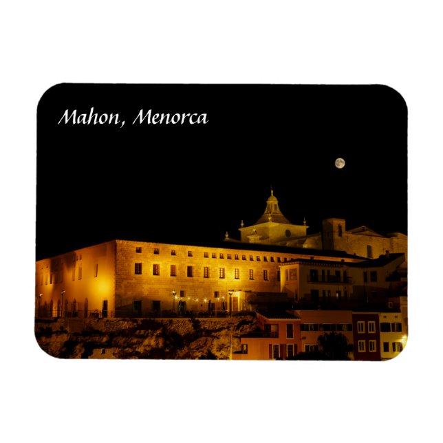 Church of Carmen at night - Mahon, Menorca, Spain Magnet (Horizontal)