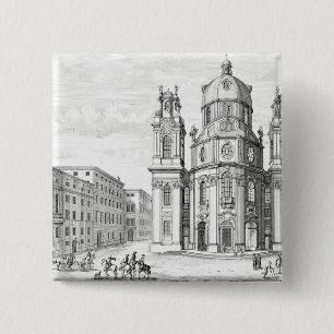 Church of Notre Dame, Salzburg, Austria, from 'Ent 2 Inch Square Button