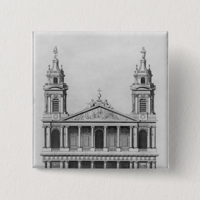 Church of Saint-Sulpice 2 Inch Square Button (Front)