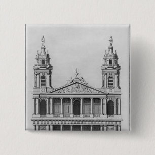 Church of Saint-Sulpice 2 Inch Square Button