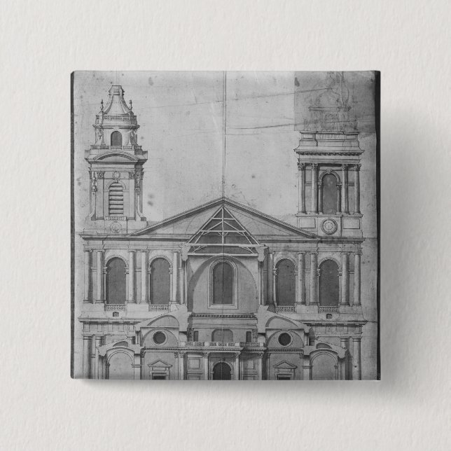 Church of Saint-Sulpice 2 Inch Square Button (Front)