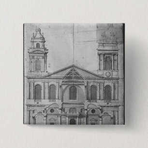 Church of Saint-Sulpice 2 Inch Square Button