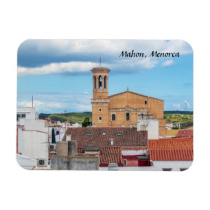 Church of Santa Maria aerial view - Mahon, Menorca Magnet