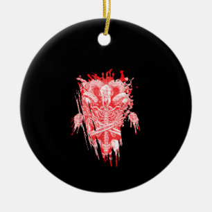 Church Of Satan Gift All Hail Goat Satanic Baphome Ceramic Ornament
