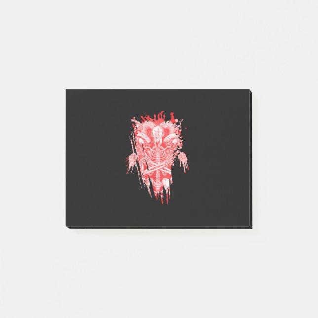 Church Of Satan Gift All Hail Goat Satanic Baphome Post-it Notes (Front)