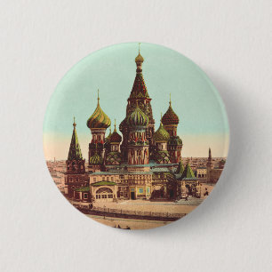 Church of St. Basil, Red Square Moscow 2 Inch Round Button