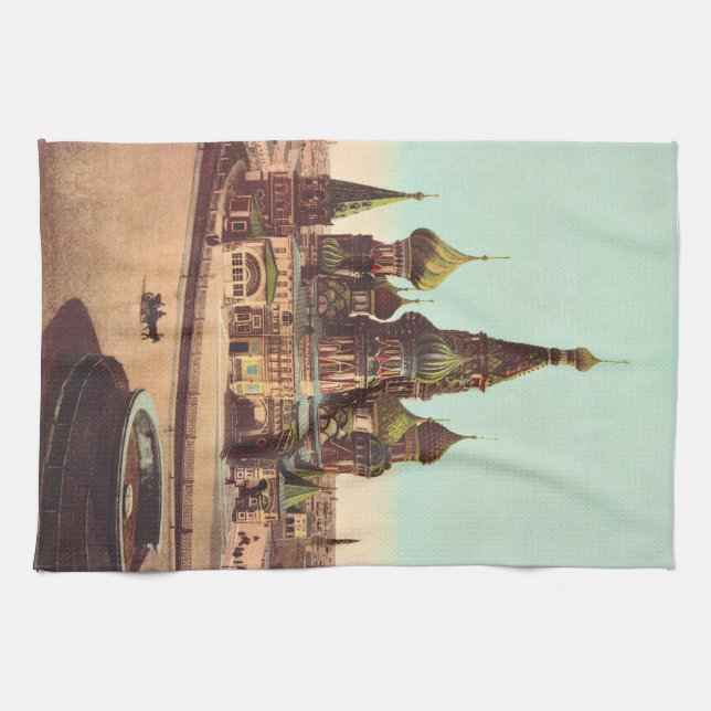 Church of St. Basil, Red Square Moscow Kitchen Towel (Horizontal)