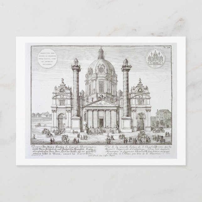 Church of St. Charles Borromeo (1538-84), Vienna, Postcard (Front)