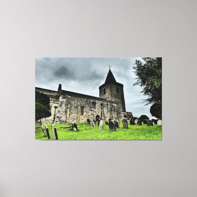 Church Of St Oswald At Lythe near Whitby Canvas Print (Front)