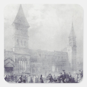 Church of the Abbey of Saint Philibert at Tounus Square Sticker