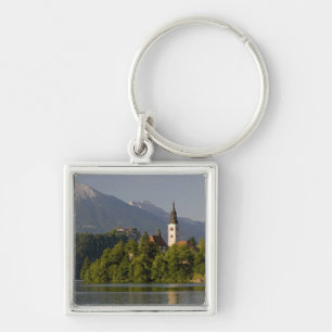 Church of the Assumption on island in Lake Keychain
