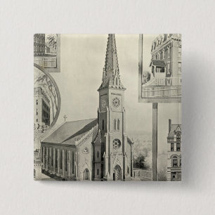Church of the Immaculate Conception, Waterbury 2 Inch Square Button